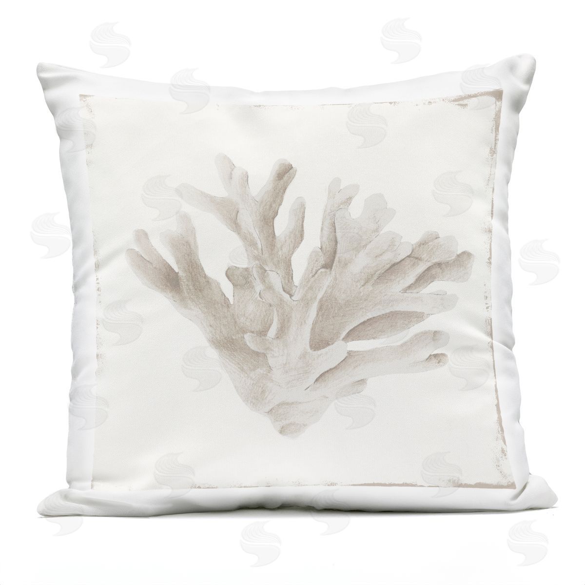 Lily K. Sandy Coral Drift Plush Polyester Art Print Pillow