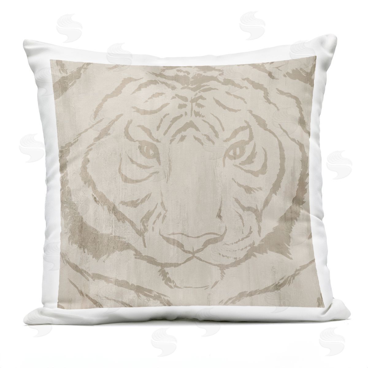 Hannah Dawson Neutral Majestic Tiger Outdoor Printed Pillow