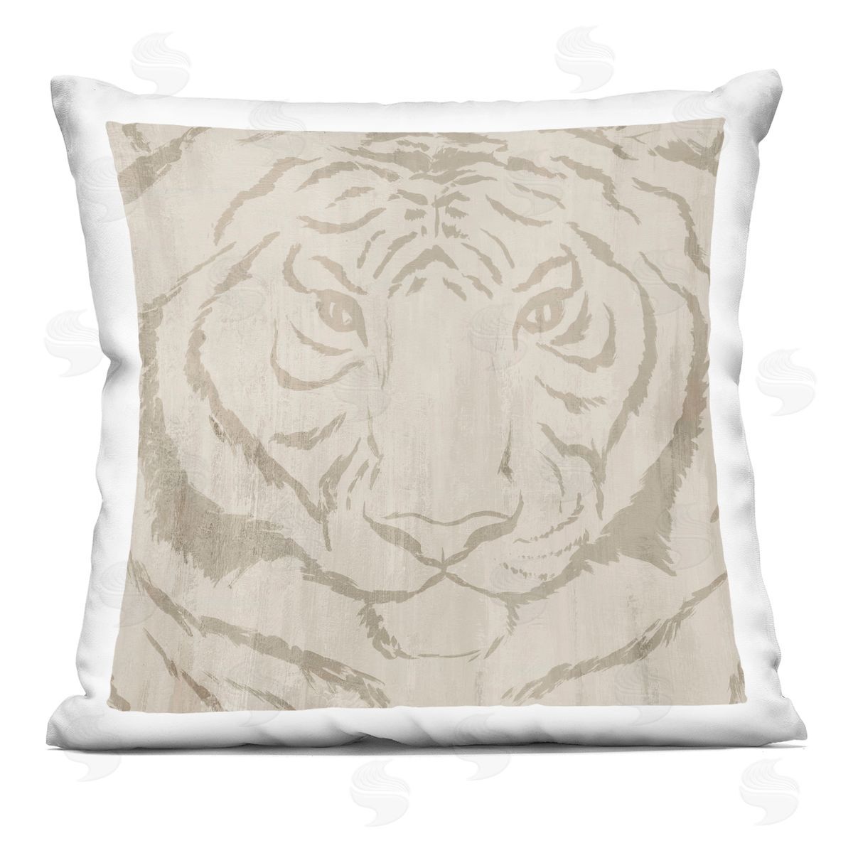 Hannah Dawson Neutral Majestic Tiger Indoor Printed Pillow Art