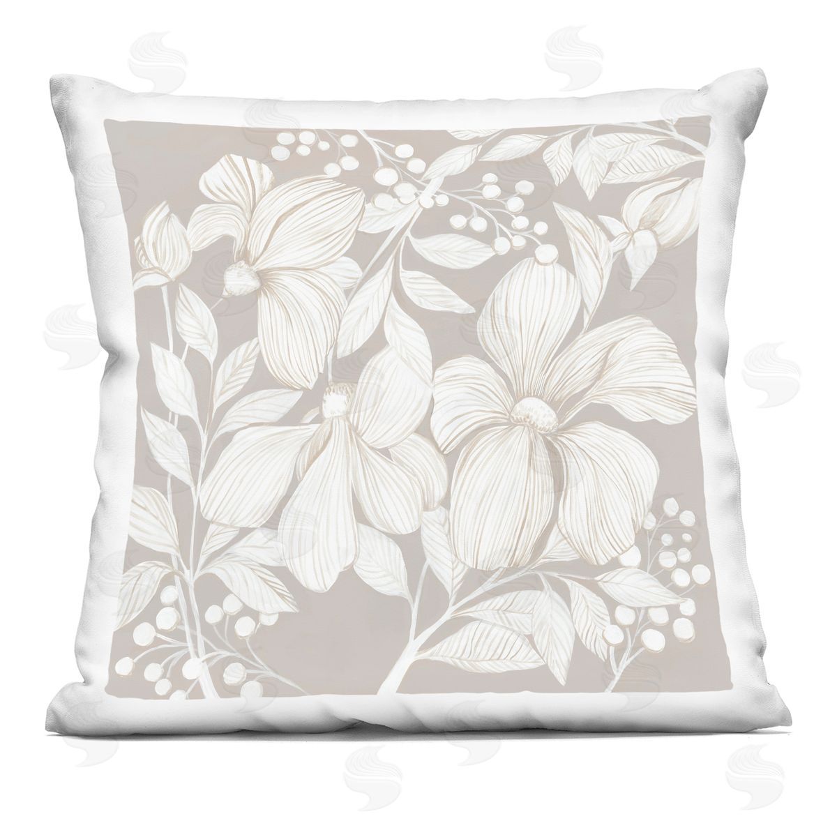 Hannah Dawson Botanical Symphony Neutrals Indoor Printed Pillow Art