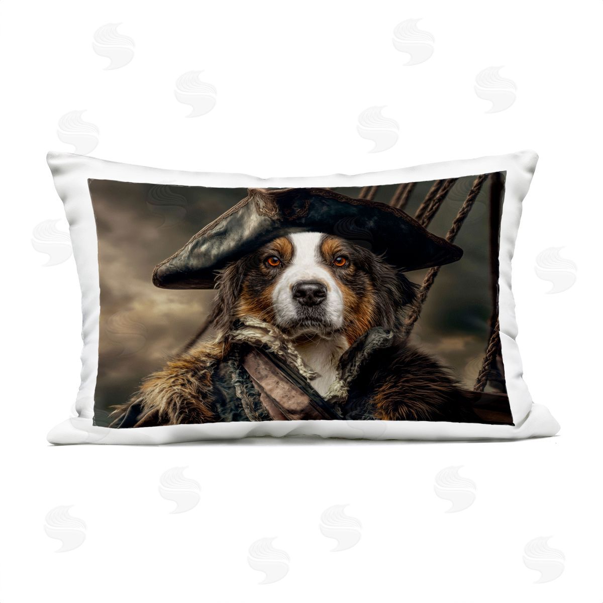 Kelley Parker Barking Buccaneer Pirate Dog Plush Polyester Art Print Pillow