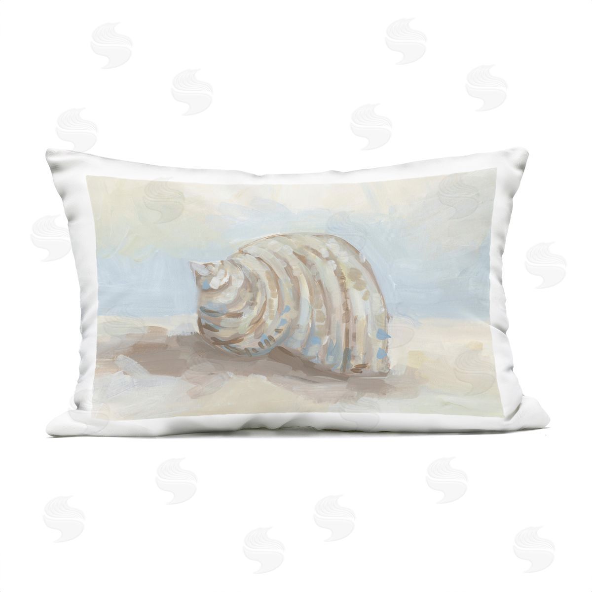 JJ Design House LLC Curved Blended Seashell Plush Polyester Art Print Pillow