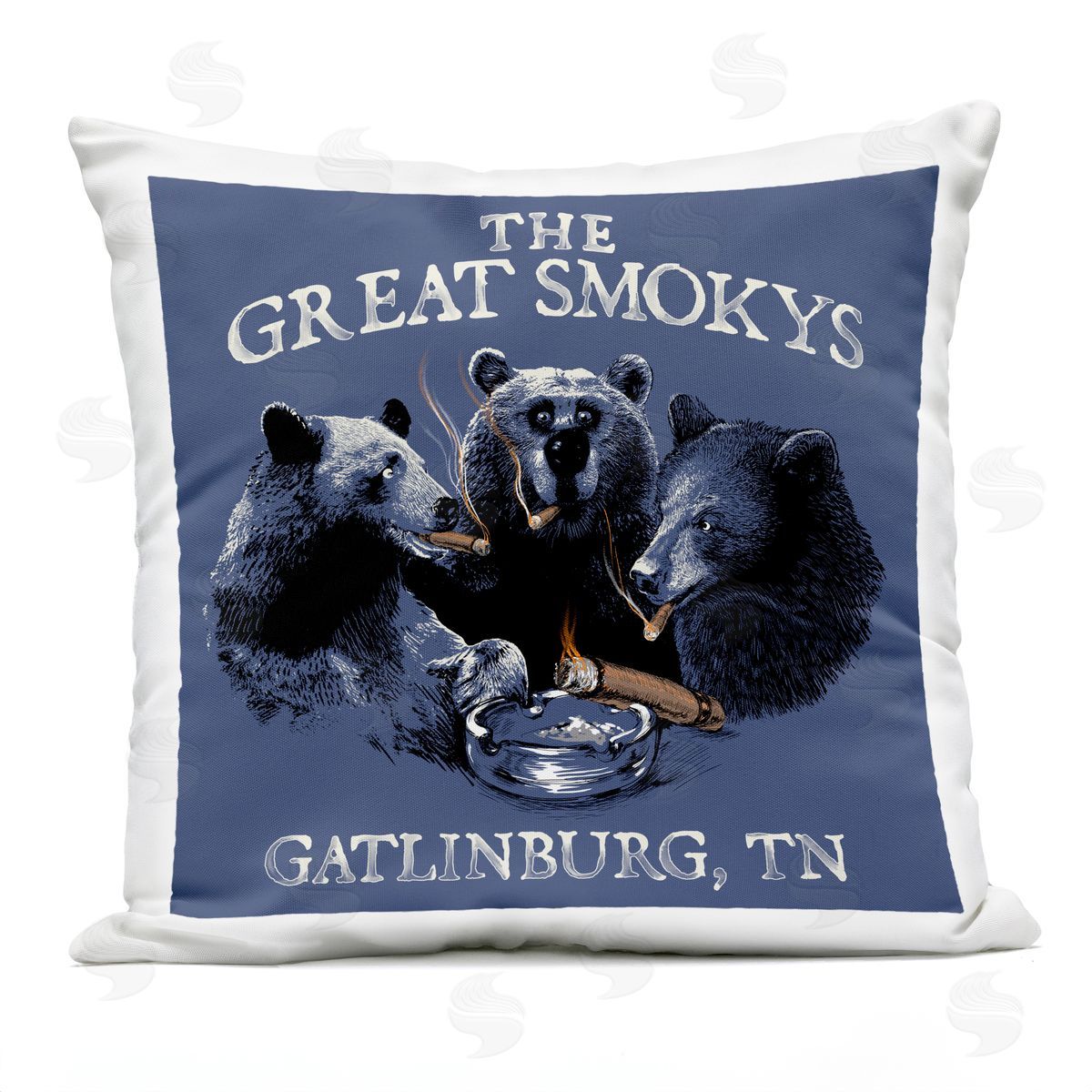 Jim Baldwin Great Smokys Bears Plush Polyester Art Print Pillow