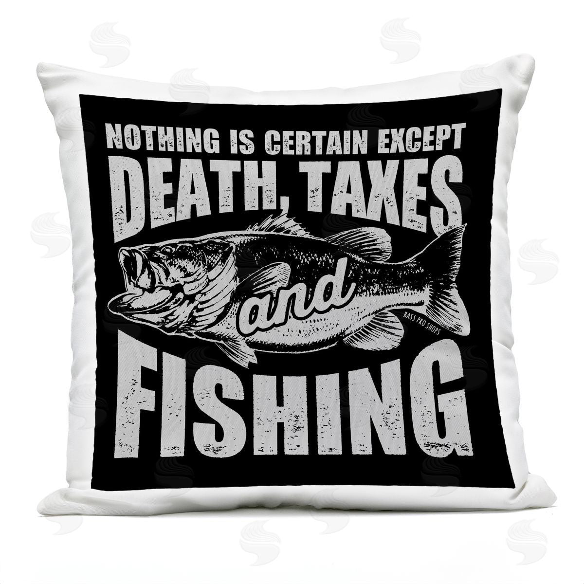Jedco Brands, Inc. Death Taxes And Fishing Plush Polyester Art Print Pillow