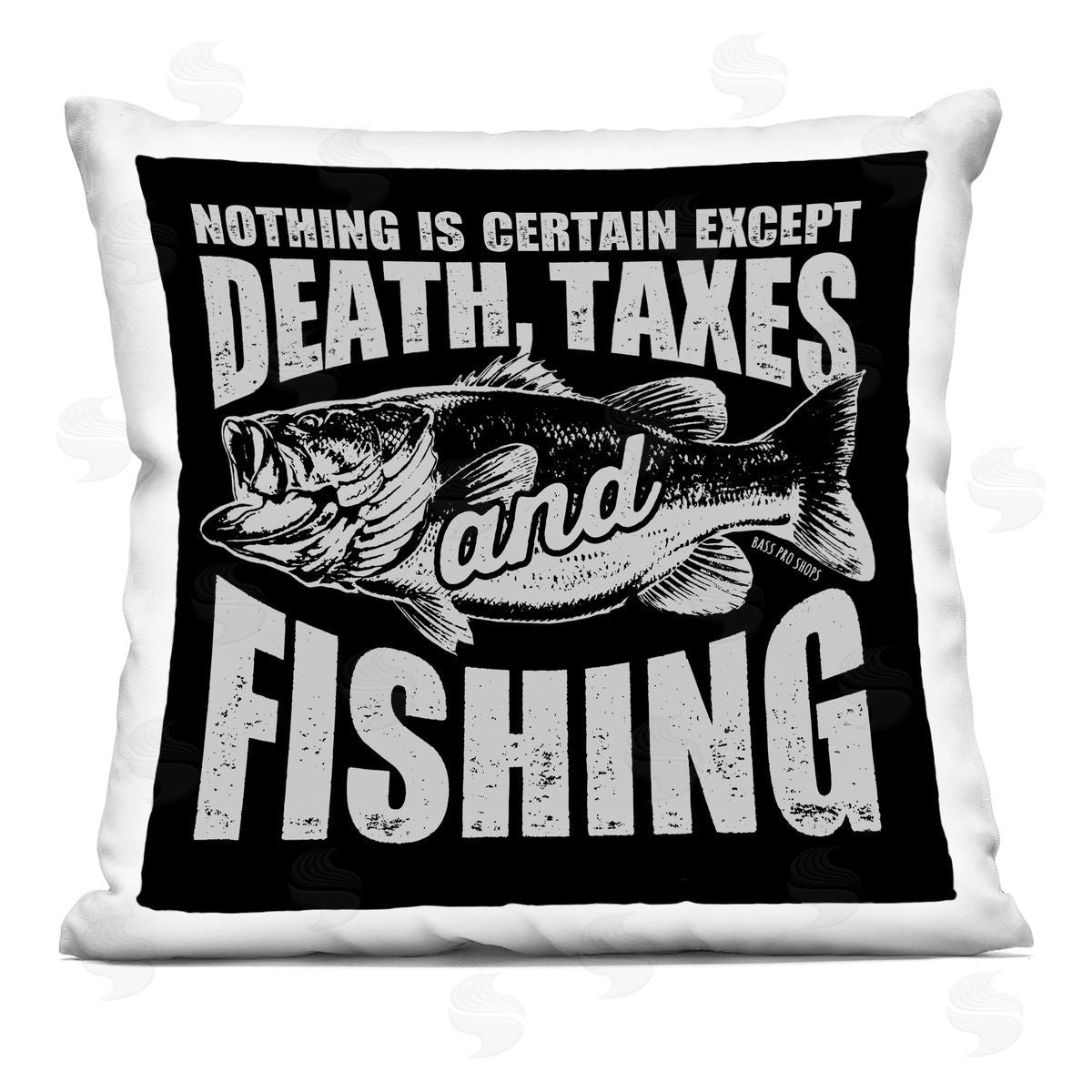 Jedco Brands, Inc. Death Taxes And Fishing Plush Polyester Art Print Pillow
