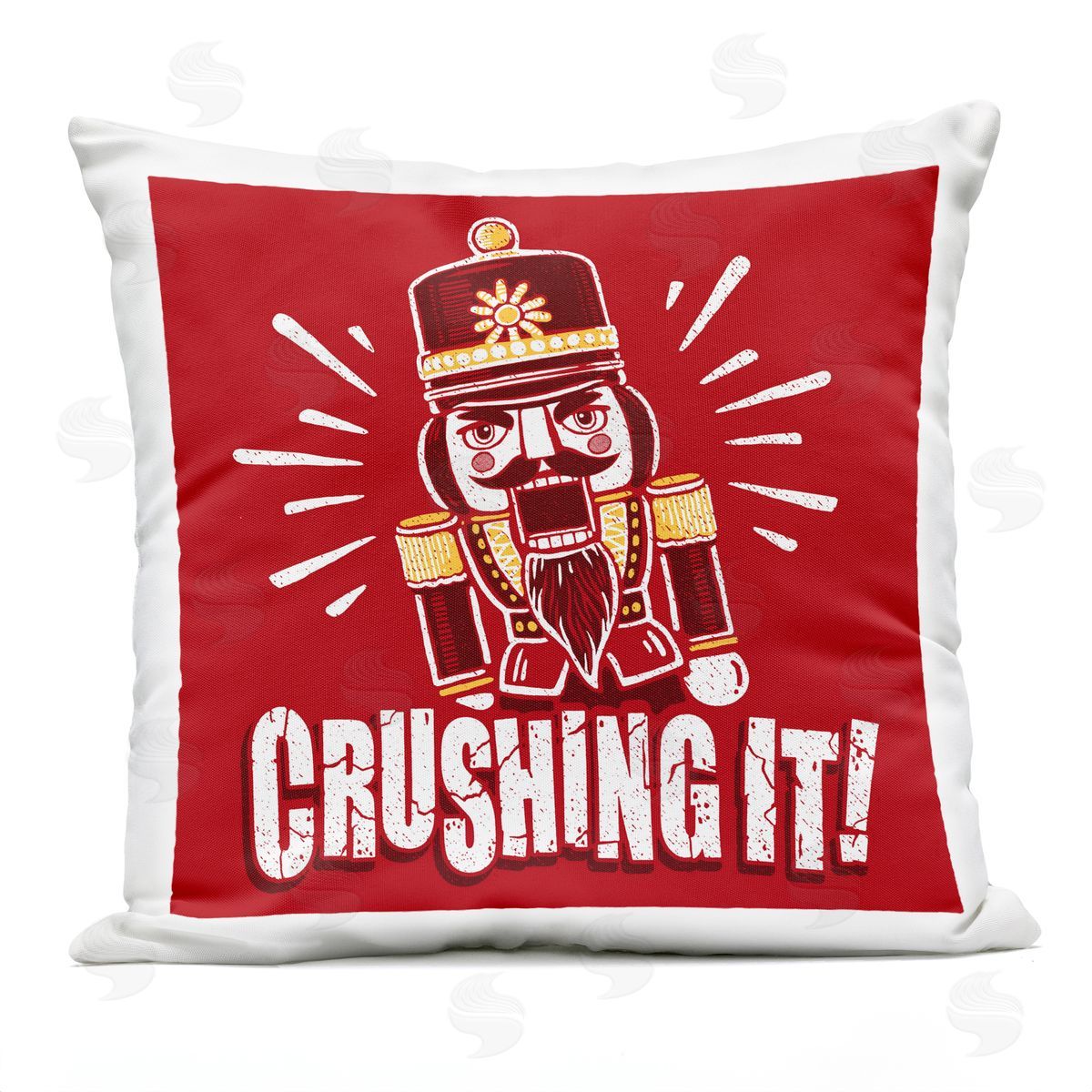 Jedco Brands, Inc. Crushing It Nutcracker Plush Polyester Art Print Pillow
