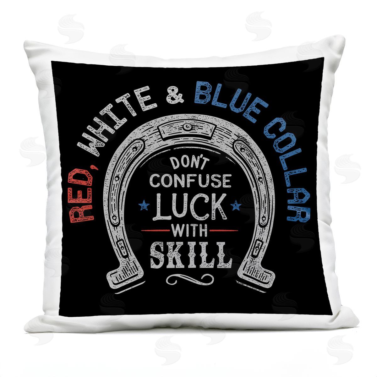 Jedco Brands, Inc. Don't Confuse Luck with Skill Plush Polyester Art Print Pillow