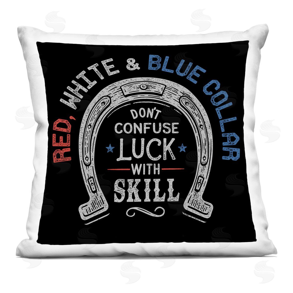 Jedco Brands, Inc. Don't Confuse Luck with Skill Plush Polyester Art Print Pillow