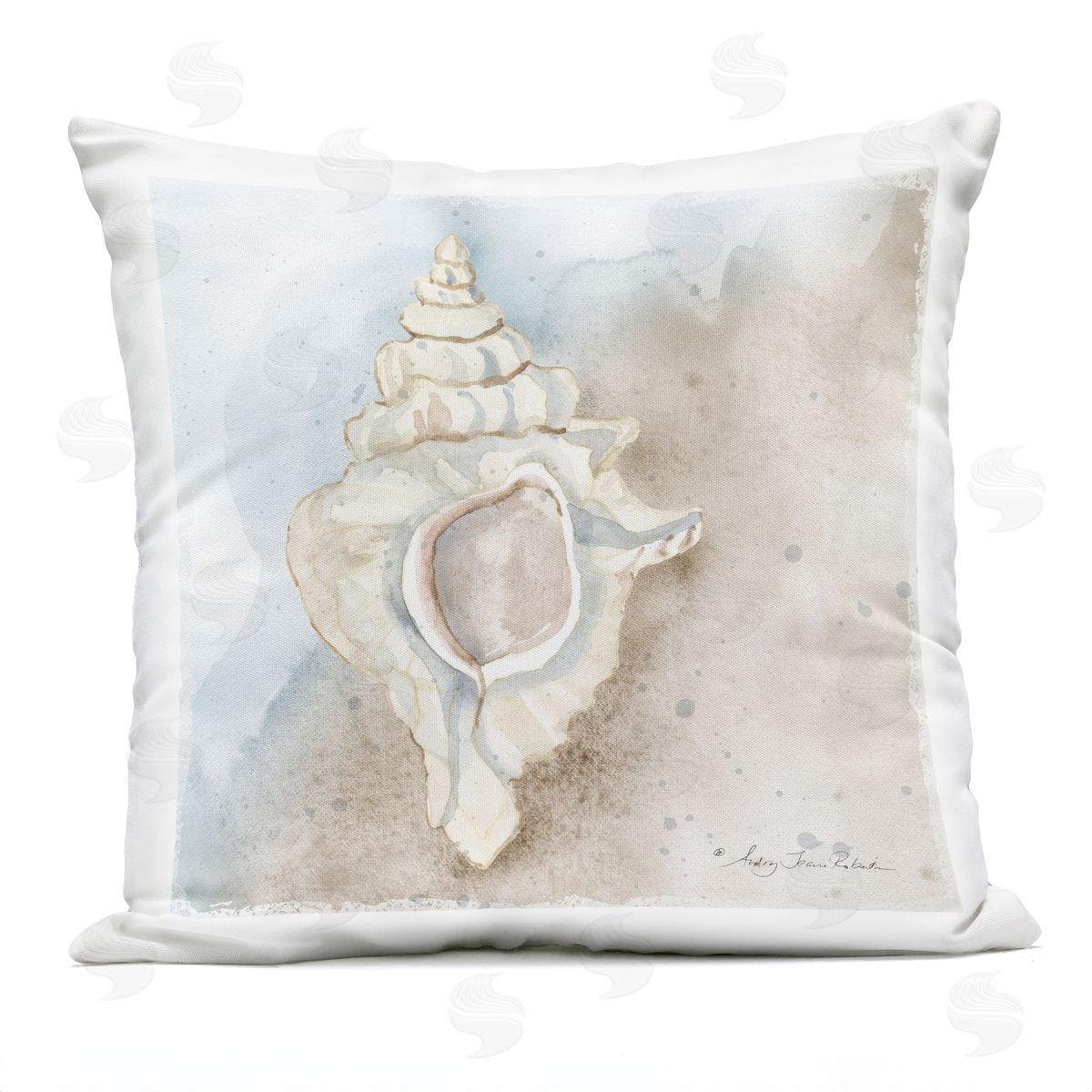 Audrey Jeanne Roberts Subtle Conch on Shore Plush Polyester Art Print Pillow
