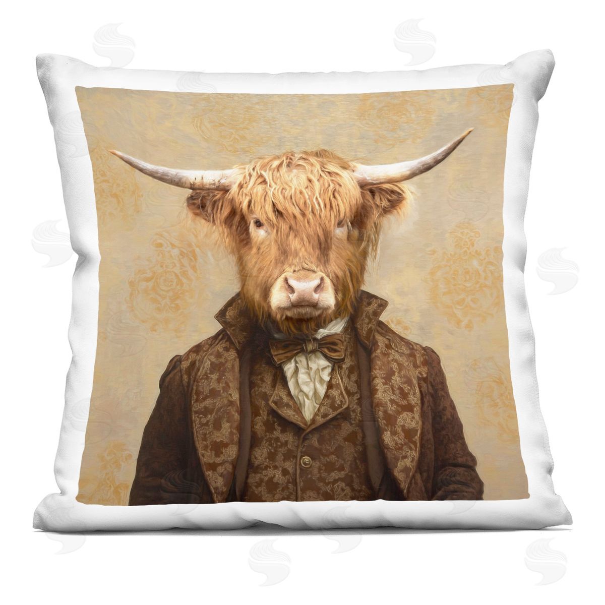 Kelley Parker Lord Of Highlands Cattle Plush Polyester Art Print Pillow