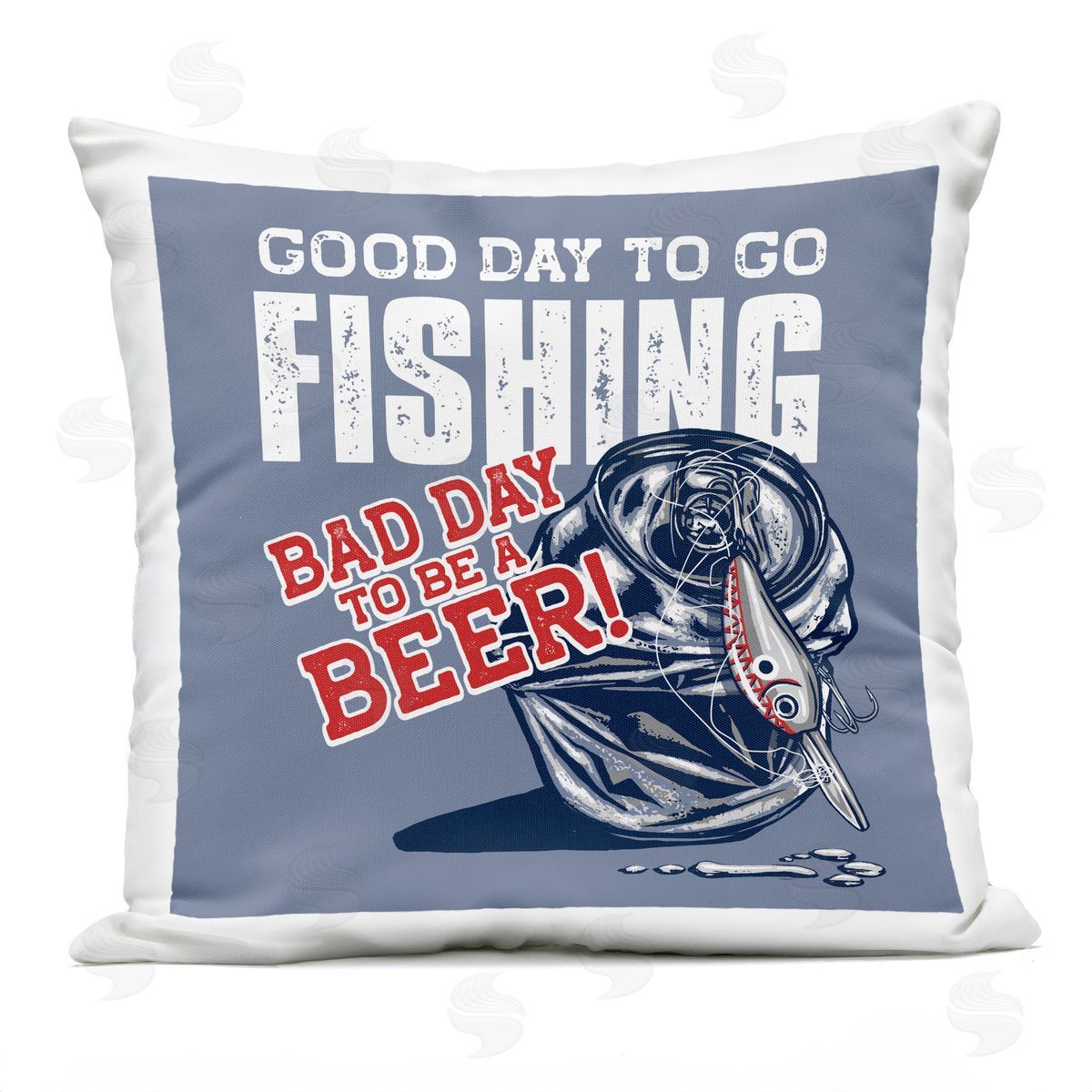 Jedco Brands, Inc. Good Day For Fishing & Beer Plush Polyester Art Print Pillow