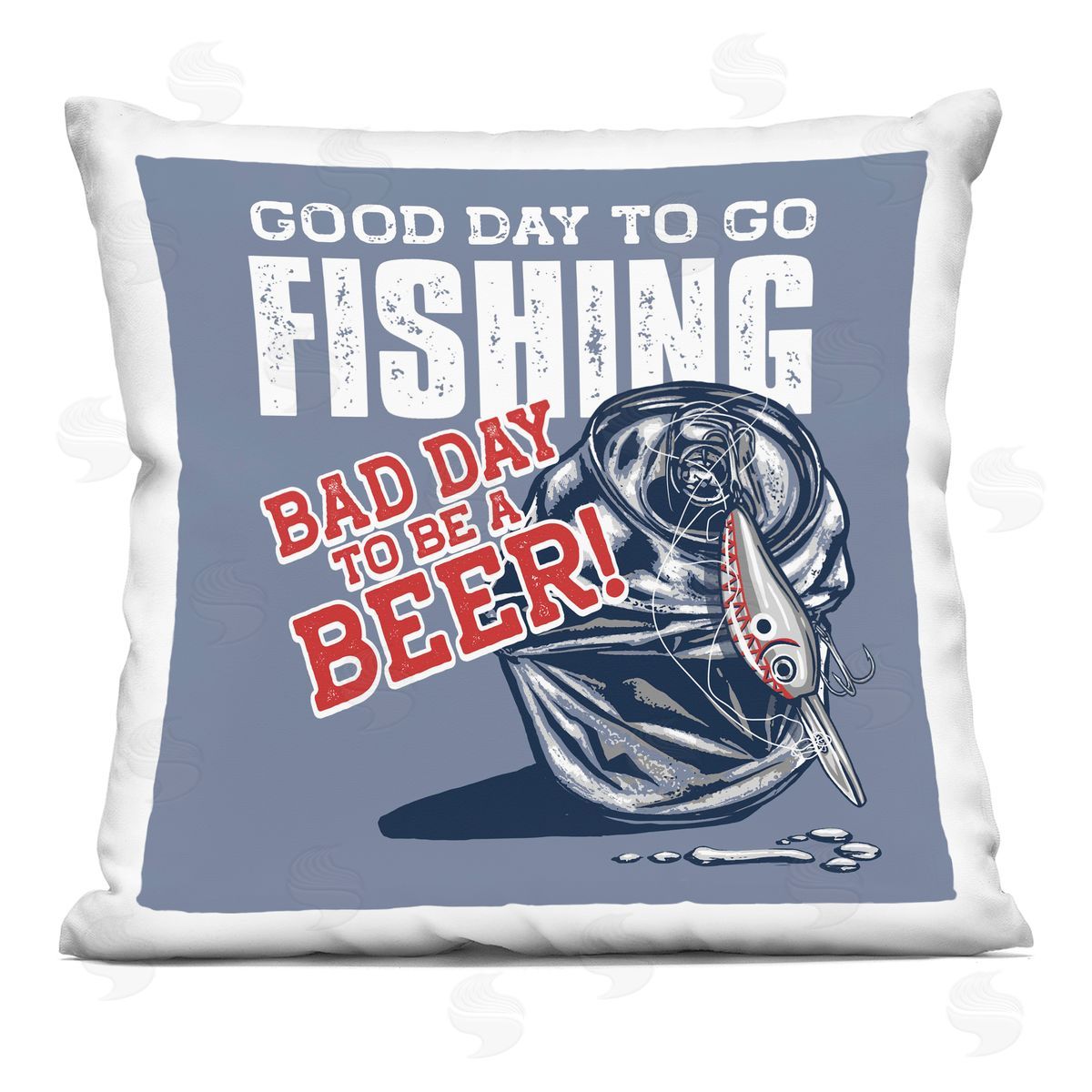 Jedco Brands, Inc. Good Day For Fishing & Beer Plush Polyester Art Print Pillow