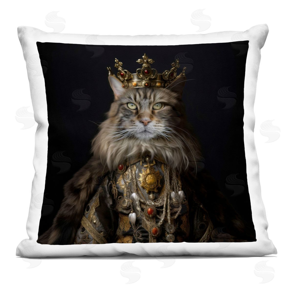 Kelley Parker Purrfectly Proper Cat Plush Polyester Art Print Pillow