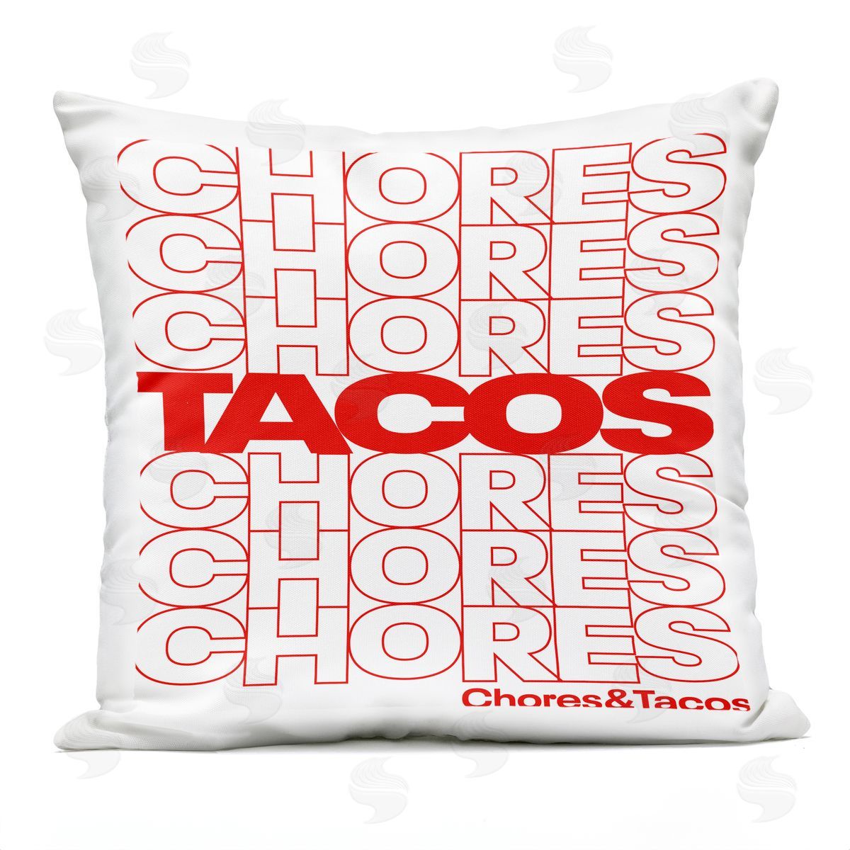 Jedco Brands, Inc. Tacos Over Chores Plush Polyester Art Print Pillow