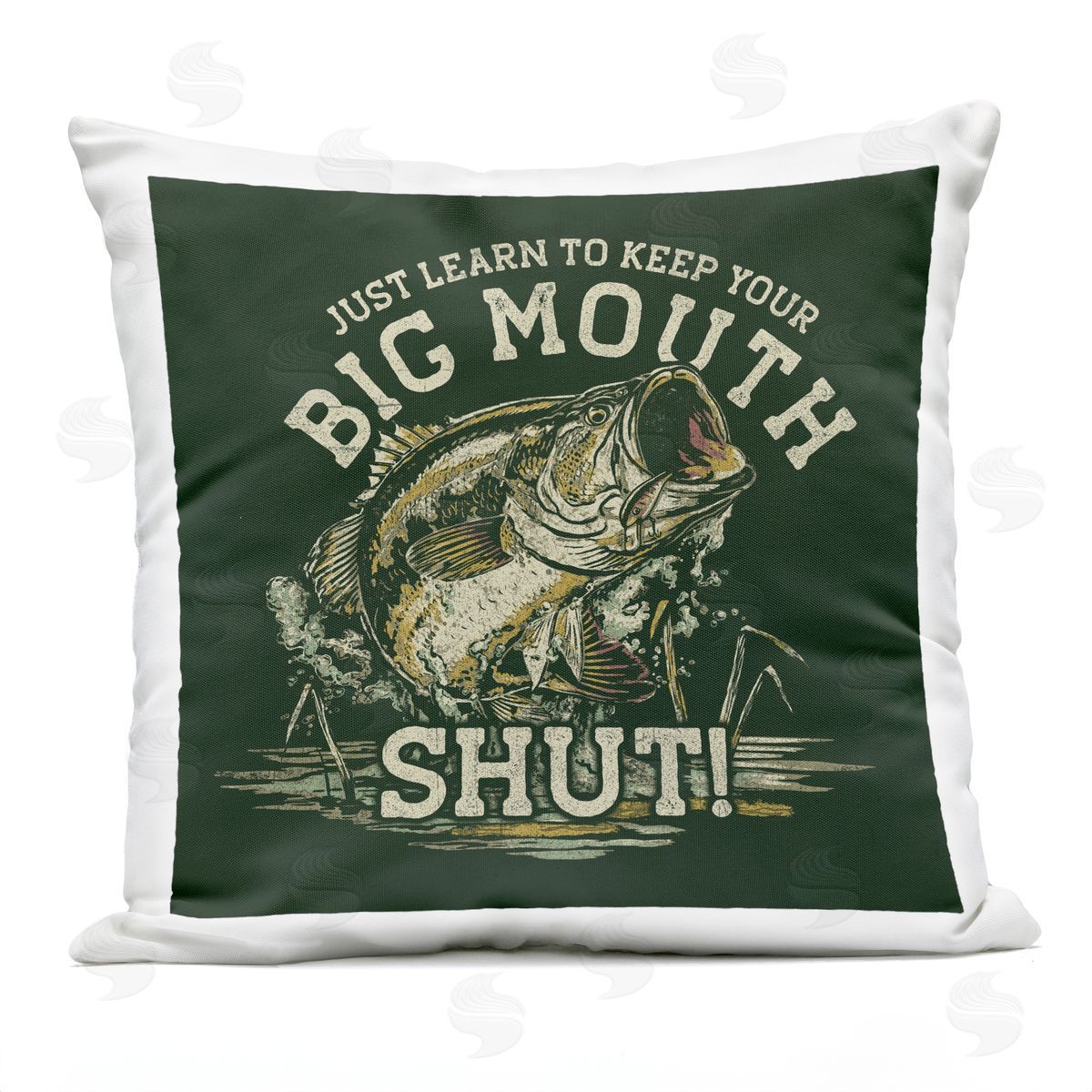 Jedco Brands, Inc. Keep Big Mouth Shut Plush Polyester Art Print Pillow