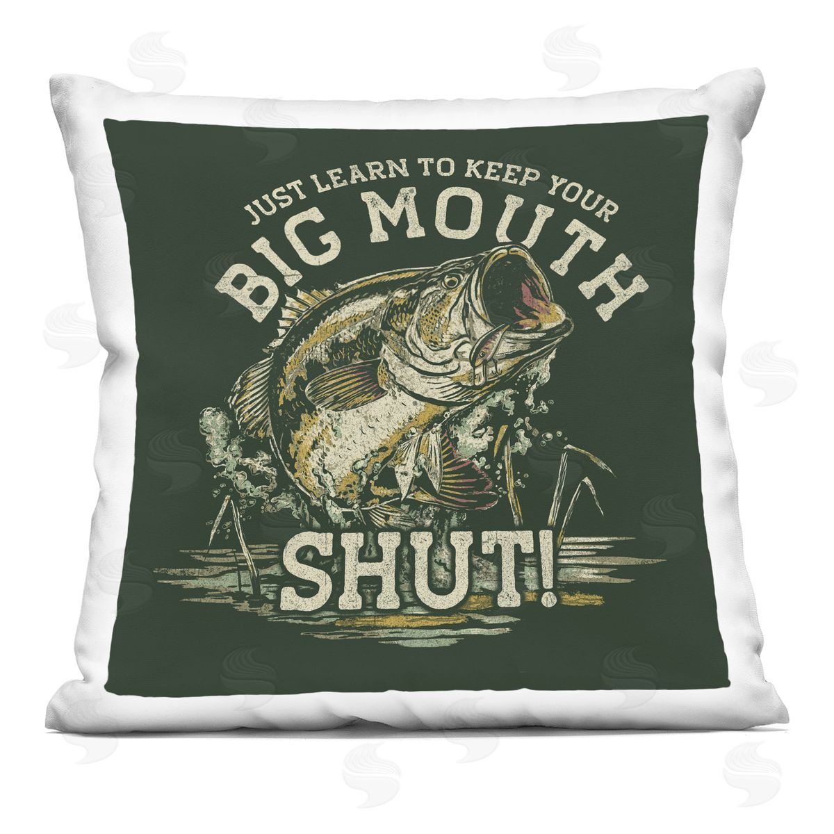 Jedco Brands, Inc. Keep Big Mouth Shut Plush Polyester Art Print Pillow