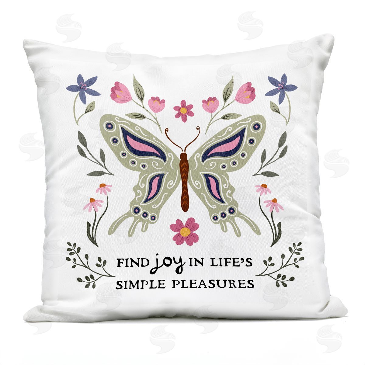 JJ Design House LLC Find Joy Life's Simple Pleasures Plush Polyester Art Print Pillow