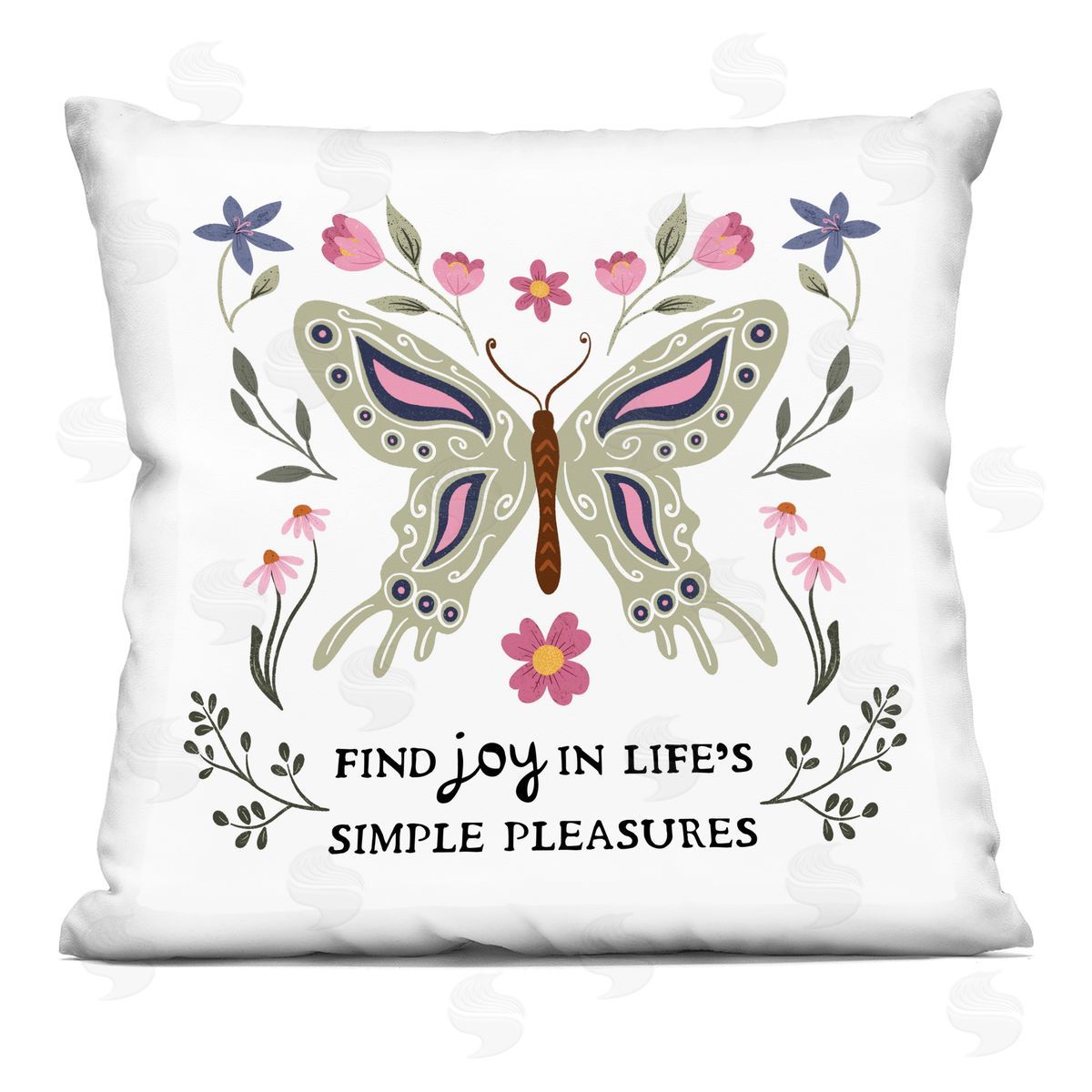 JJ Design House LLC Find Joy Life's Simple Pleasures Plush Polyester Art Print Pillow