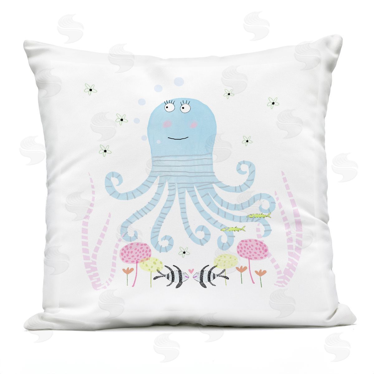 Carla Daly Baby Octopus & Flowers Outdoor Printed Pillow
