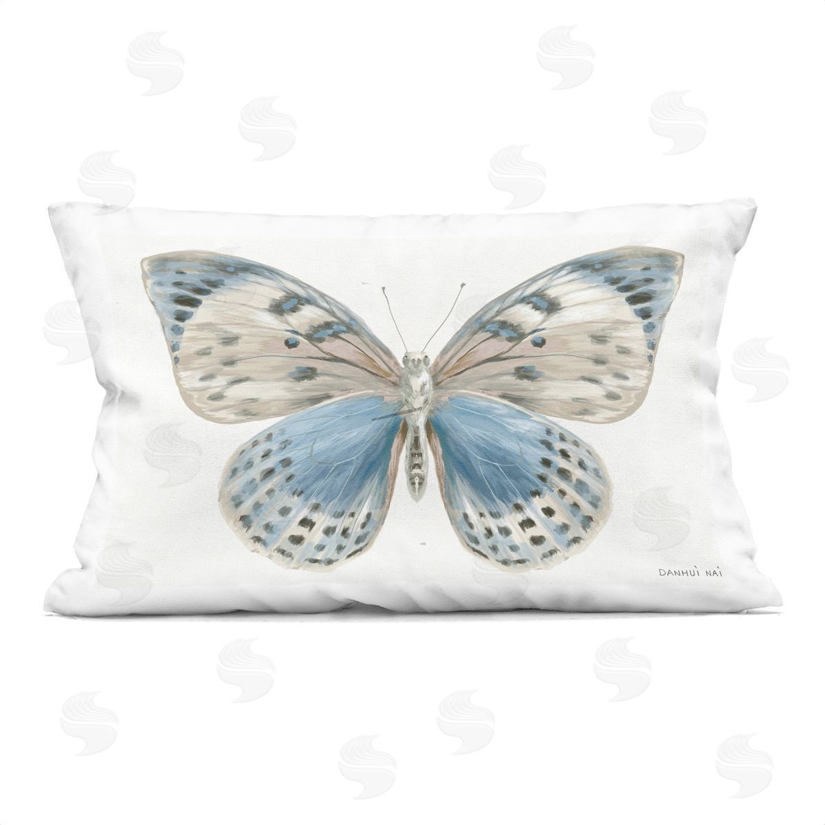 Danhui Nai Blue & White Butterfly Indoor Printed Pillow Art