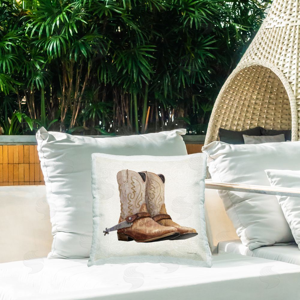 Danhui Nai Riders Of The Range Outdoor Square Pillow on Patio