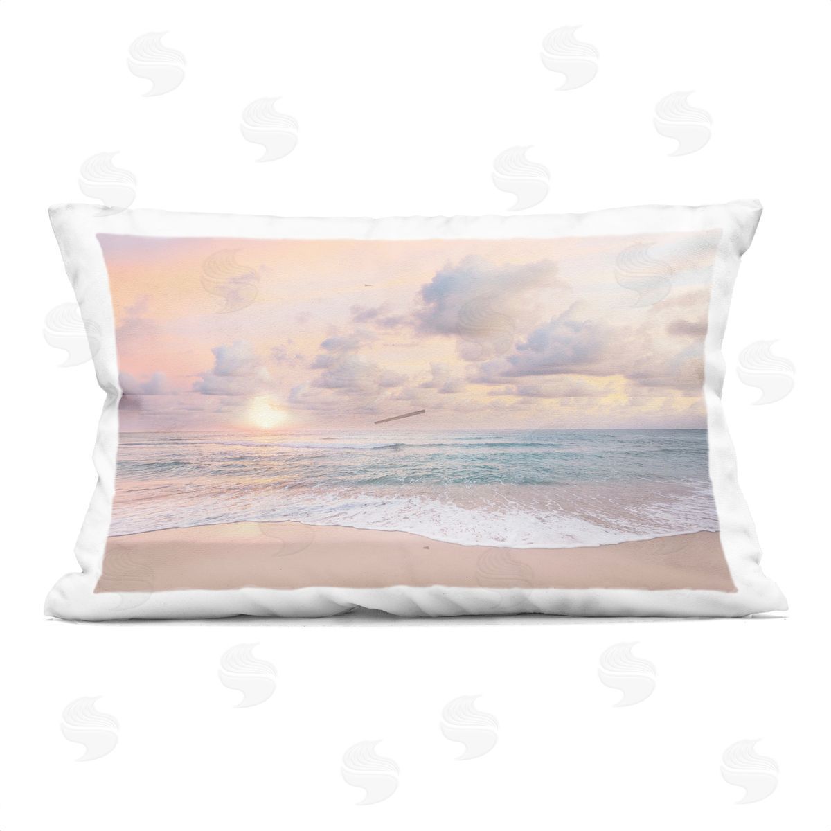 Sisi and Seb Cloudy Sunset Seaside Shore Indoor Printed Pillow Art