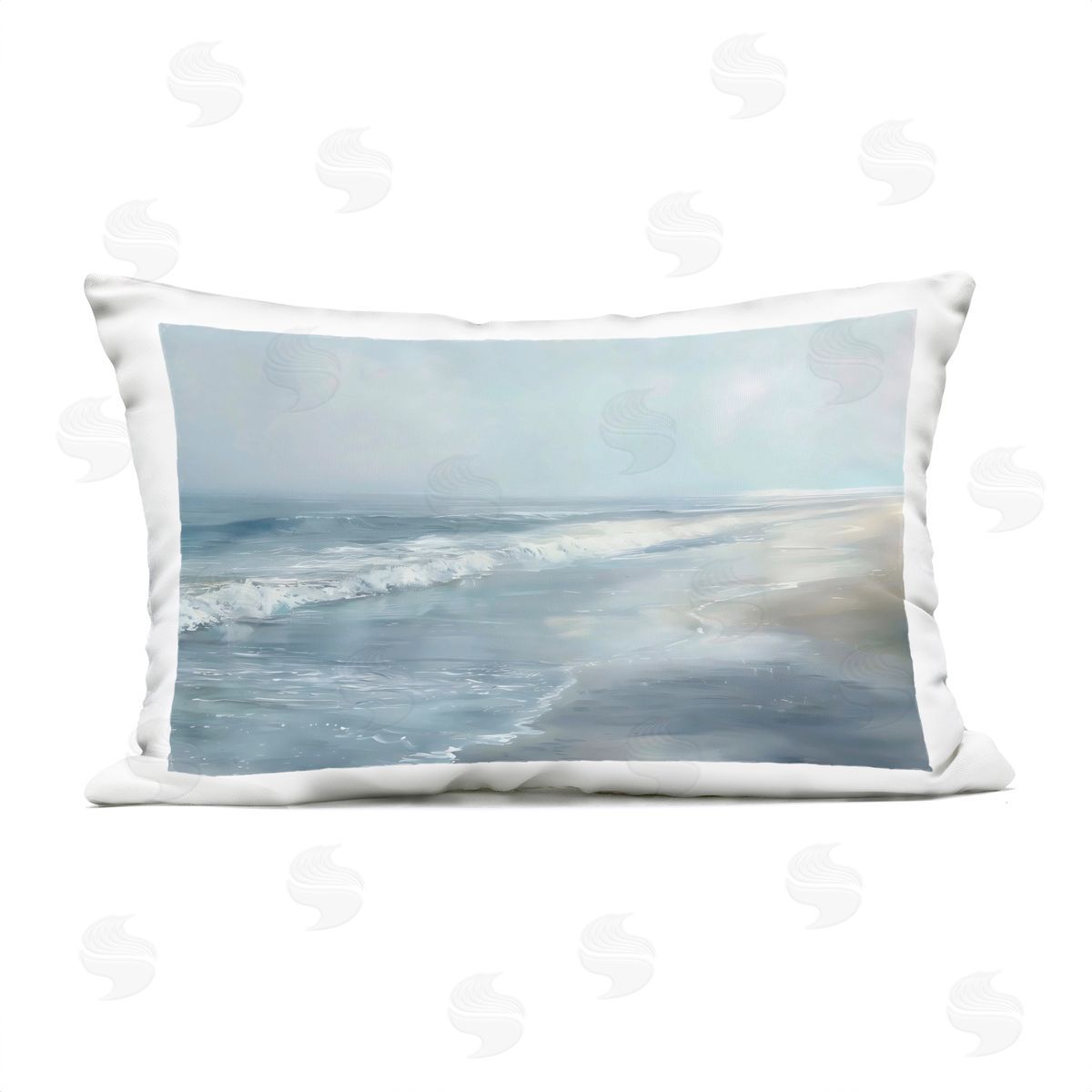 LSR Design Studio Foggy Faded Coastline Outdoor Printed Pillow