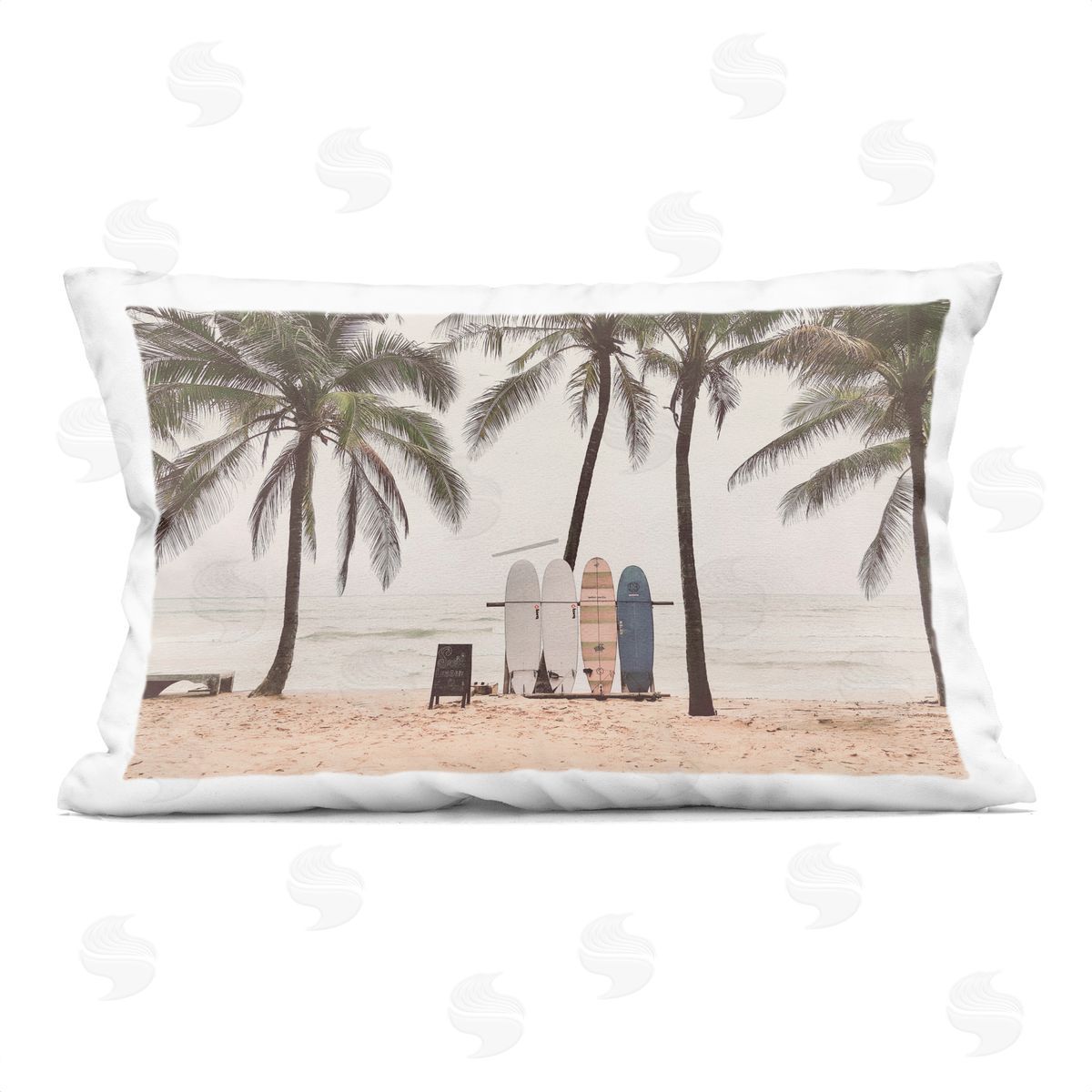 Sisi and Seb The Boards Surfer's Beach Indoor Printed Pillow