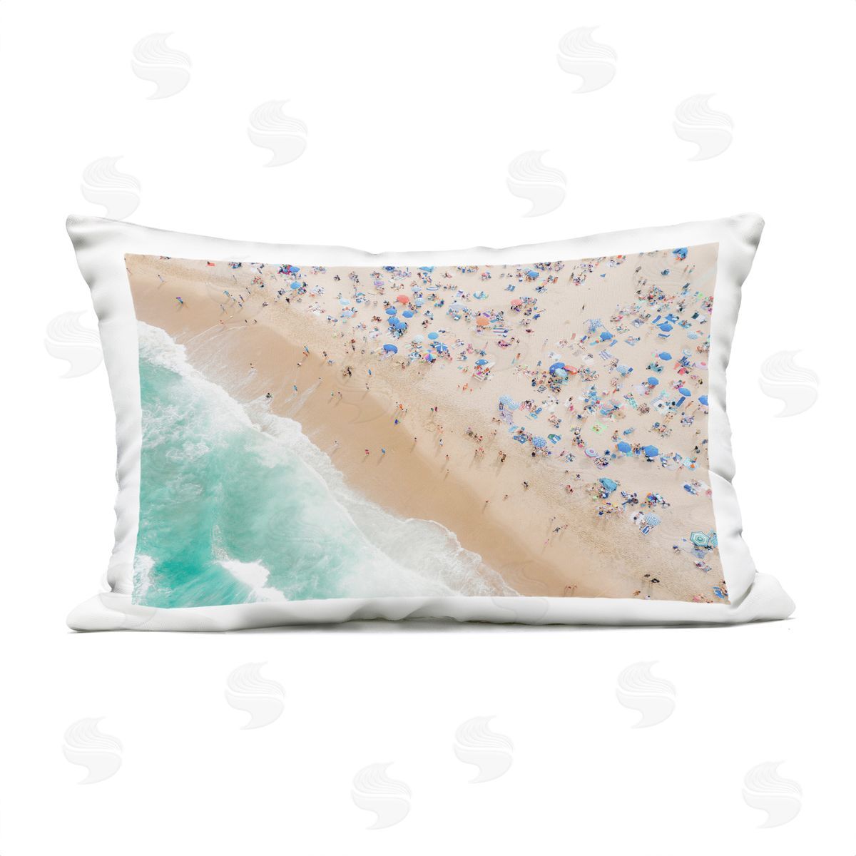 Sisi and Seb Busy Beach Summer Bliss Outdoor Printed Pillow