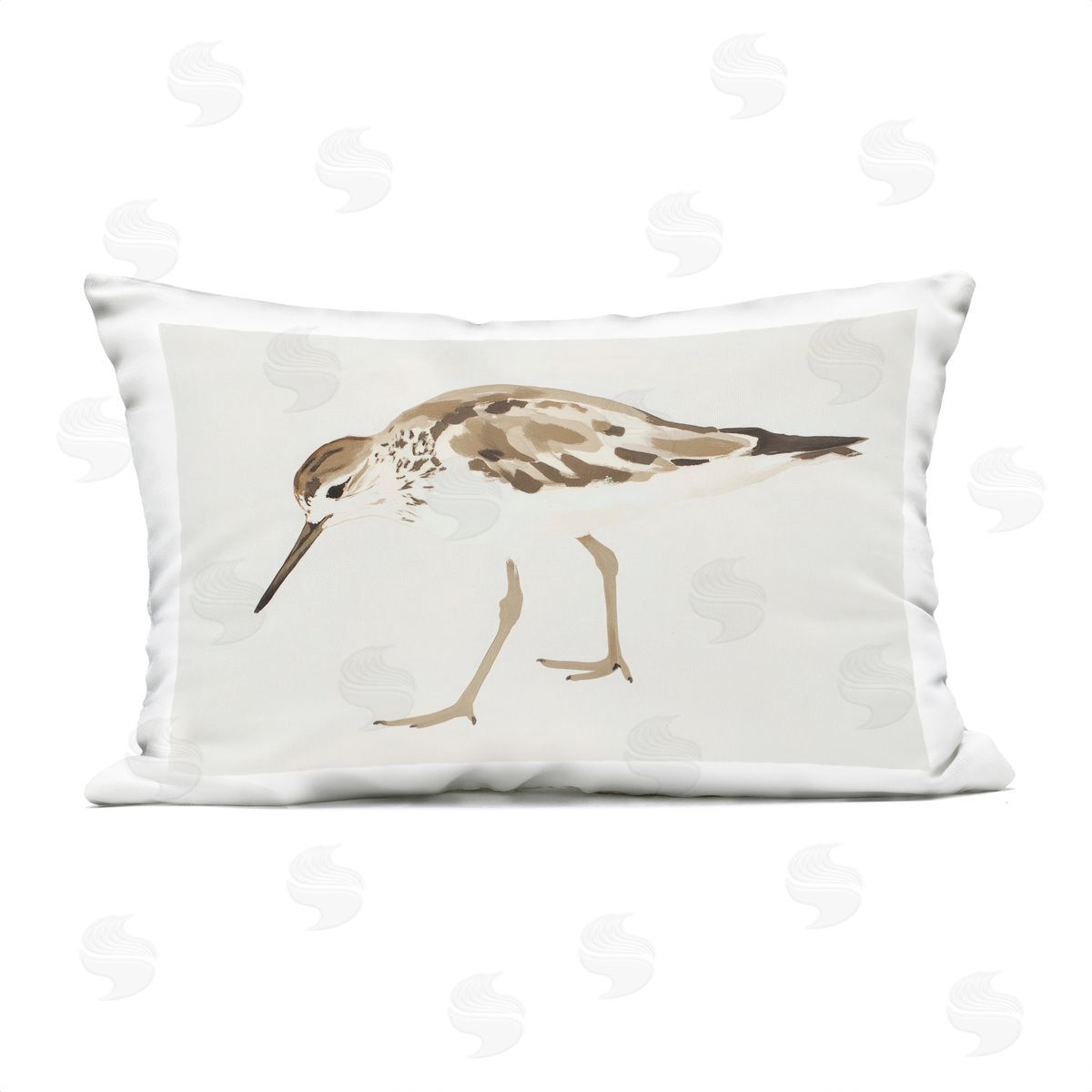Sisi and Seb Sandpiper Shore Bird Minimalist Outdoor Printed Pillow