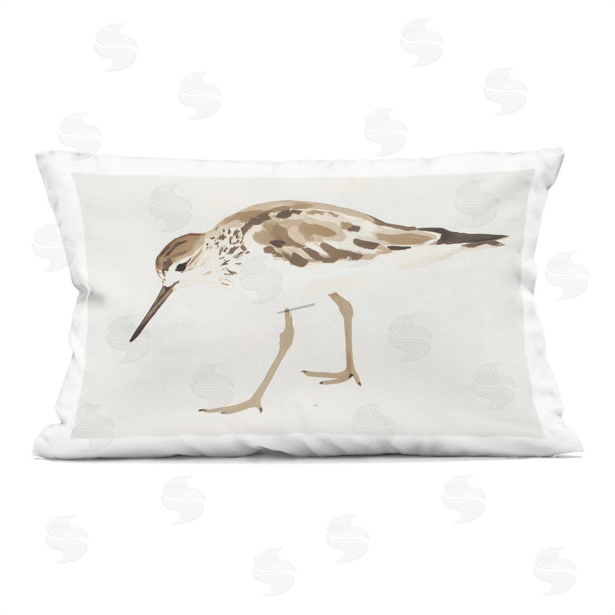 Sisi and Seb Sandpiper Shore Bird Minimalist Indoor Printed Pillow