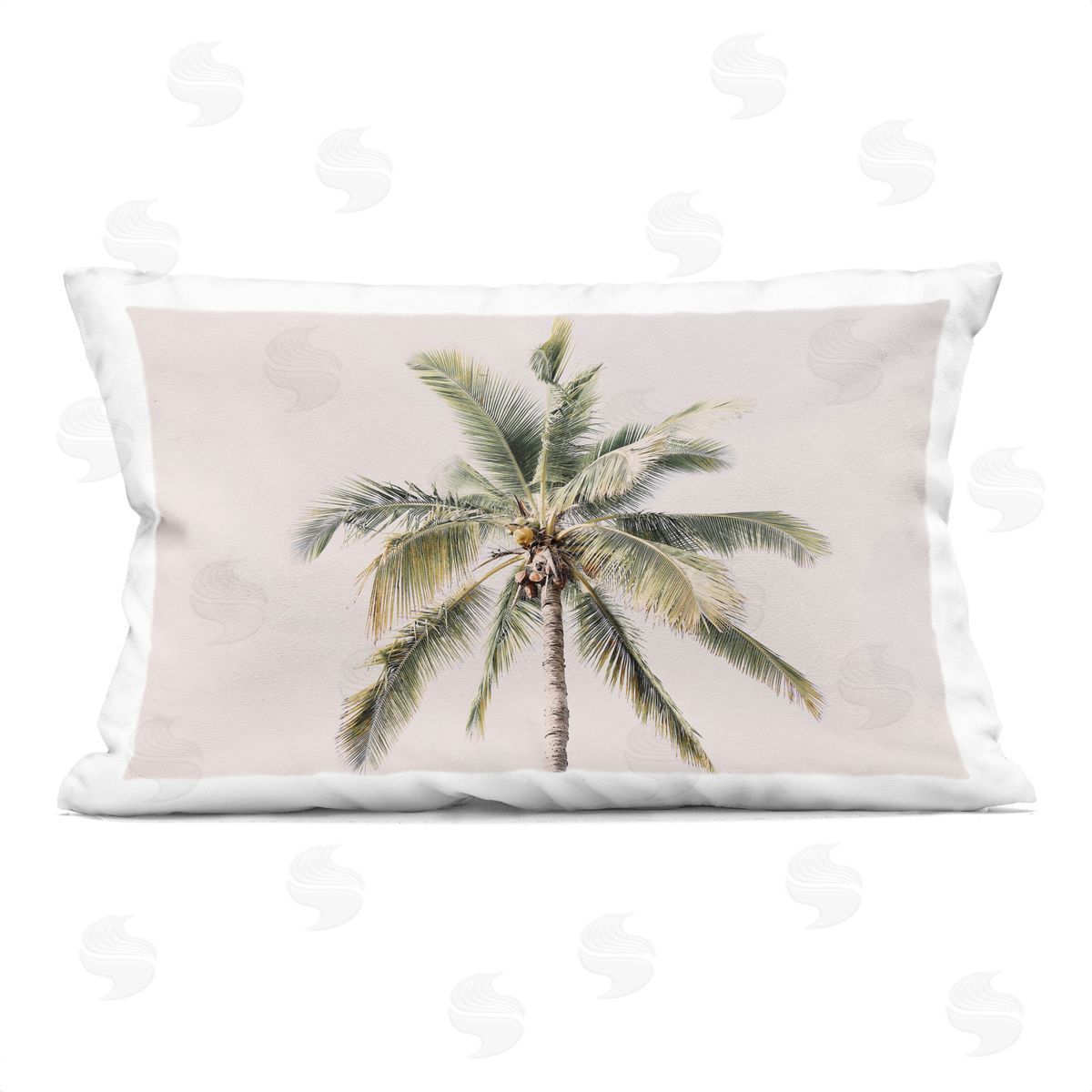 Sisi and Seb Palm Tree Underside on Pink Indoor Printed Pillow Art
