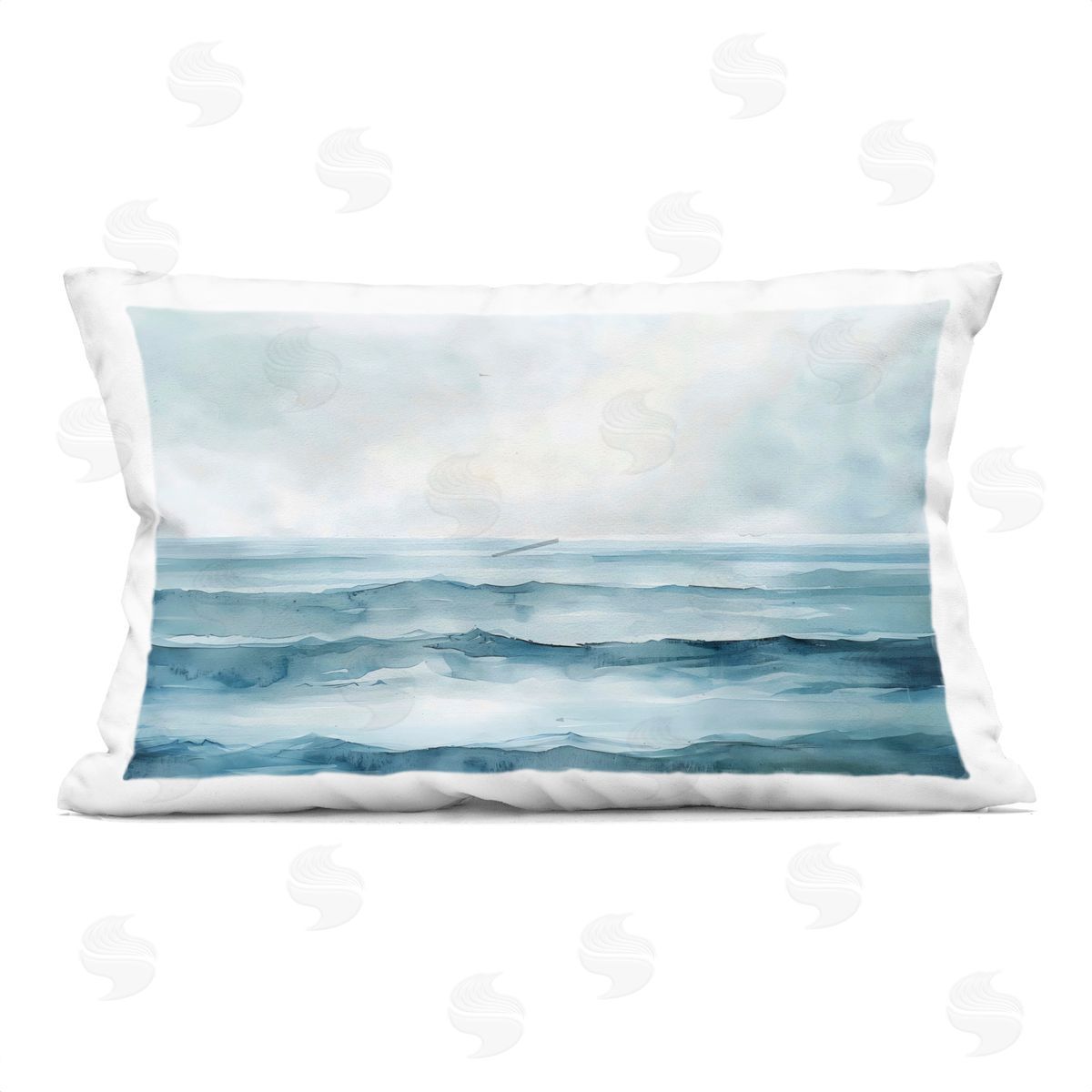 LSR Design Studio Watercolor Moody Waves Indoor Printed Pillow