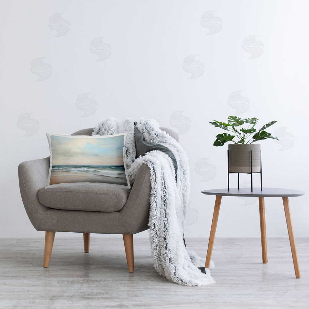 Creative Studio Sandy Shore in Neutrals Indoor Rectangular Pillow on Chair