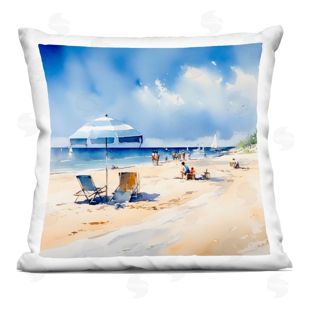LSR Design Studio Stay A While Beach Outing Indoor Printed Pillow