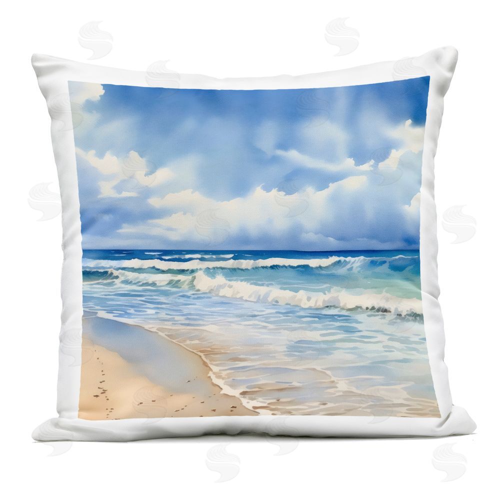 LSR Design Studio Cloudy Atmosphere Coast Outdoor Printed Pillow