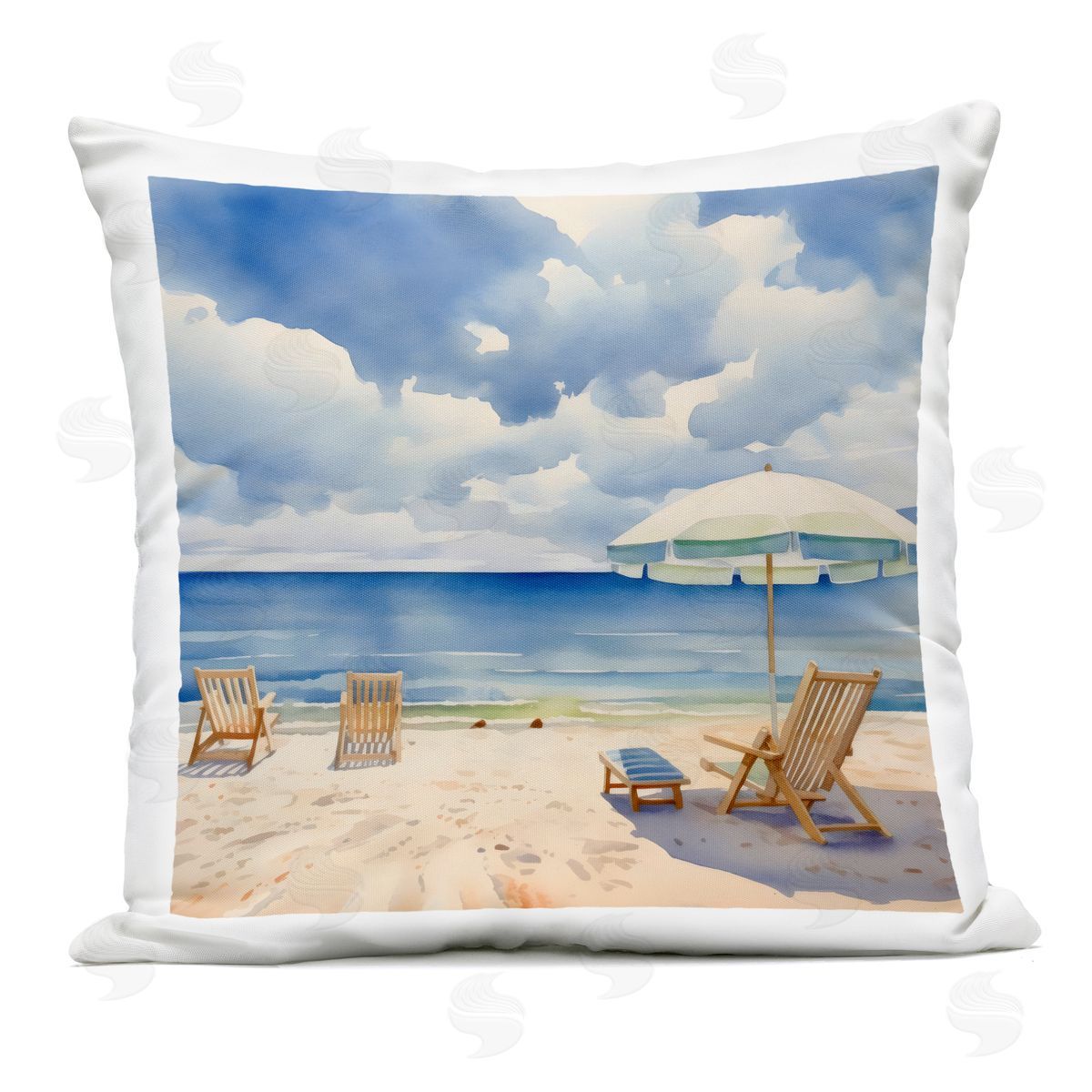 LSR Design Studio Place To Relax Beach View Outdoor Printed Pillow