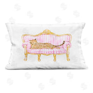 Ziwei Li | Sleeping Leopard on Striped Sofa