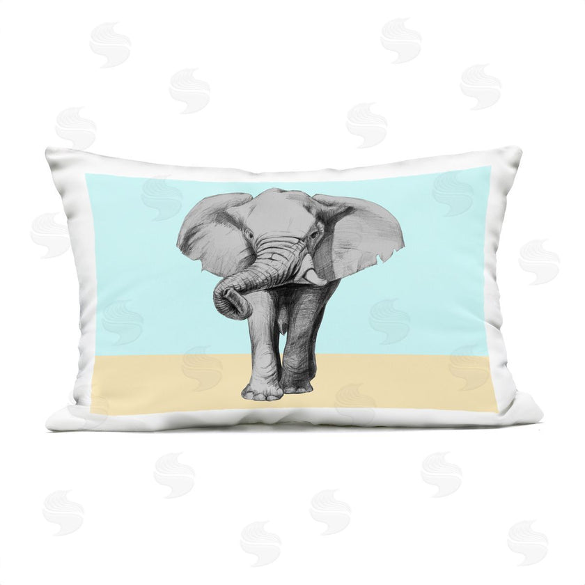 Violeta Vollmer | Sketched Elephant on Blocked Hues