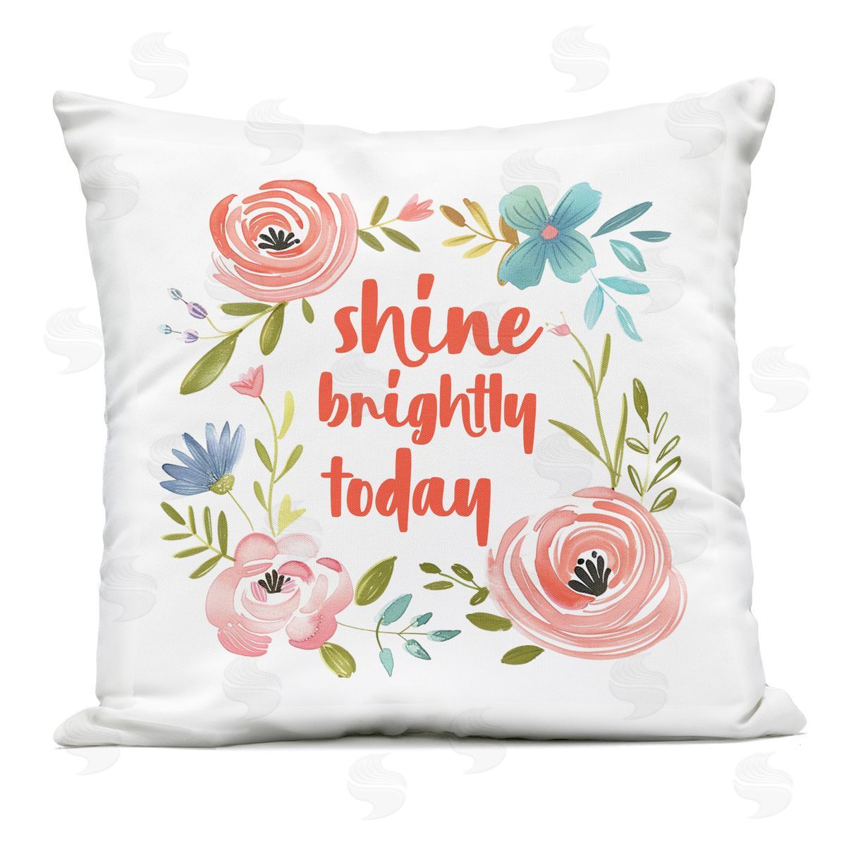 Lettered and Lined Shine Brightly Today Outdoor Printed Pillow