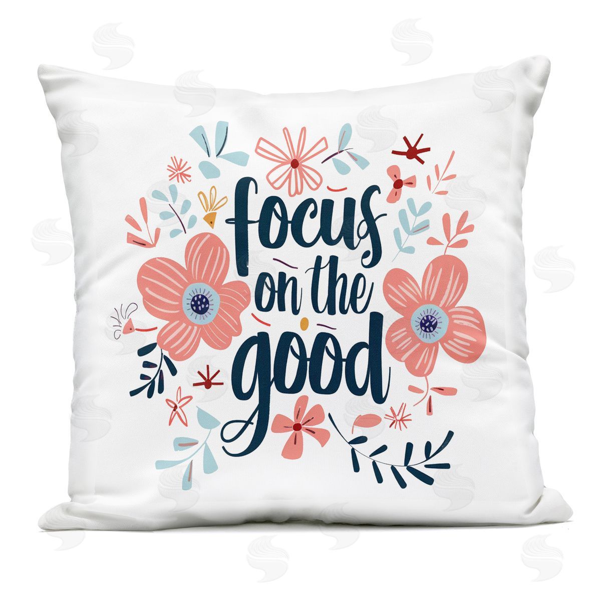 Lettered and Lined Focus On The Good Inspirational Outdoor Printed Pillow
