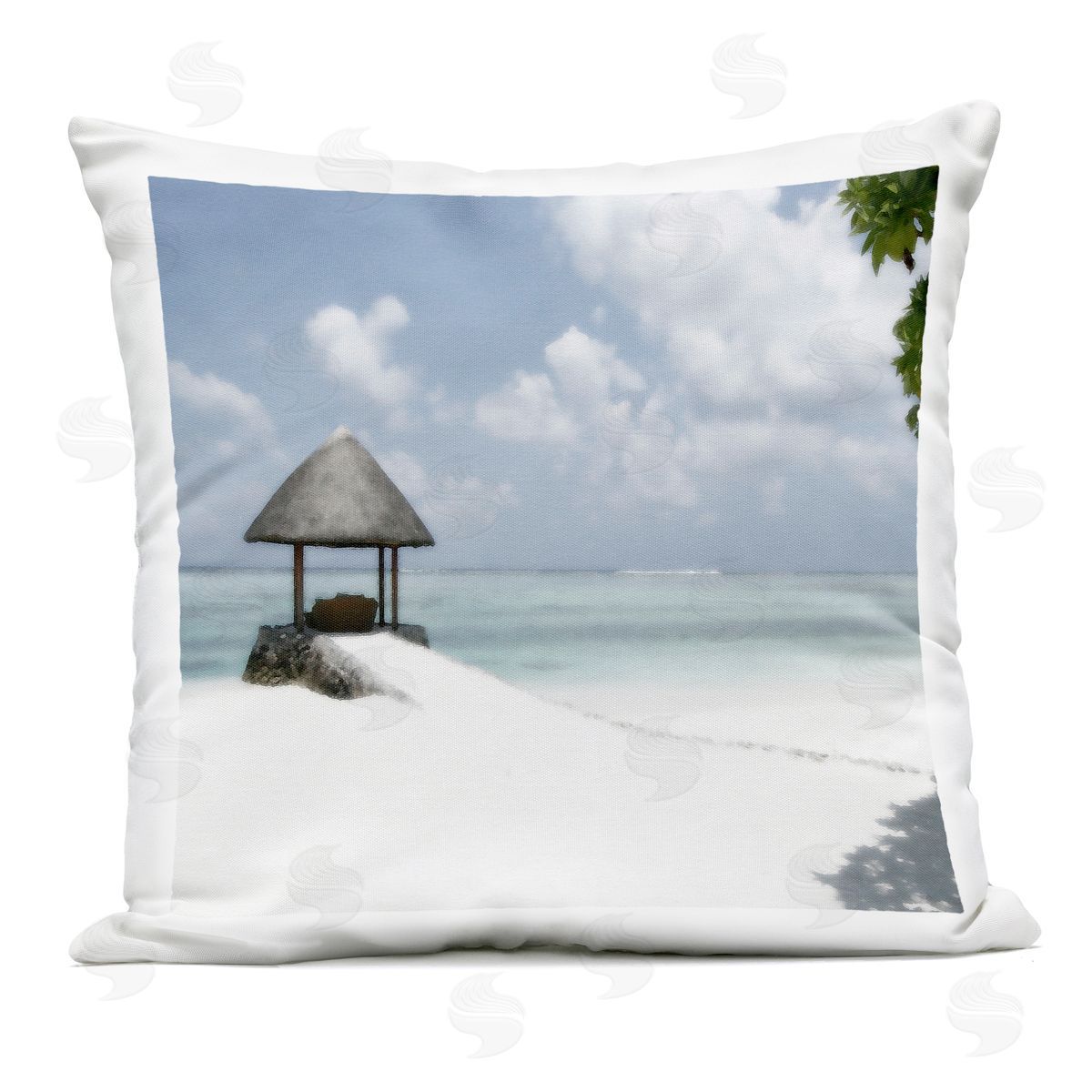 Noah Bay Quiet Place Beach Coast Outdoor Printed Pillow