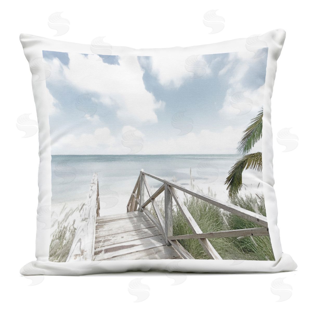 Noah Bay Far Horizon Beach Coast Outdoor Printed Pillow