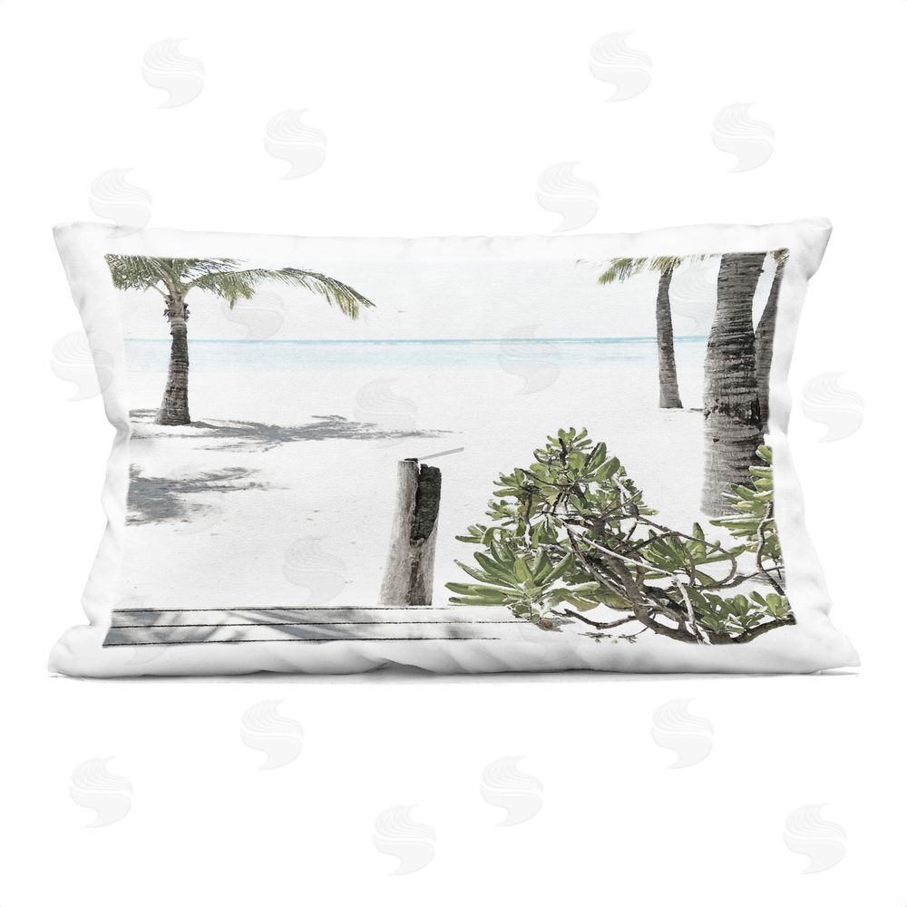 Noah Bay Shoreline Palms Landscape Indoor Printed Pillow