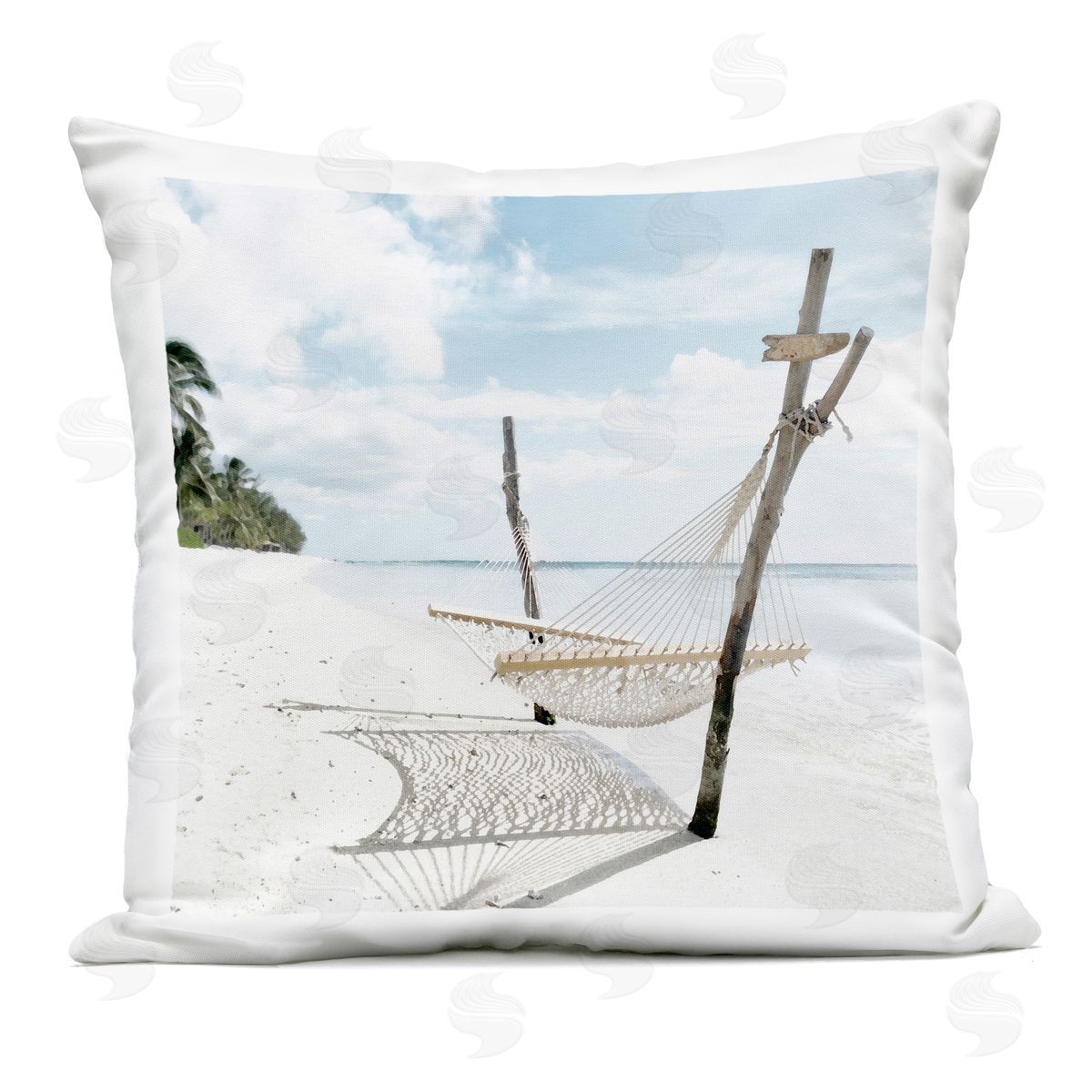 Noah Bay Beachside Idyll Scene Outdoor Printed Pillow