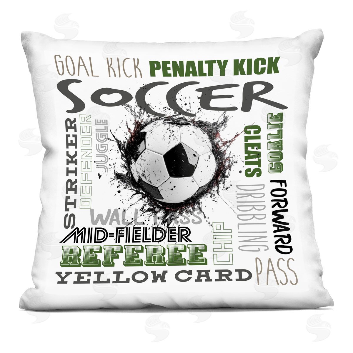 Kim Allen Soccer Kick Game Phrases Indoor Printed Pillow