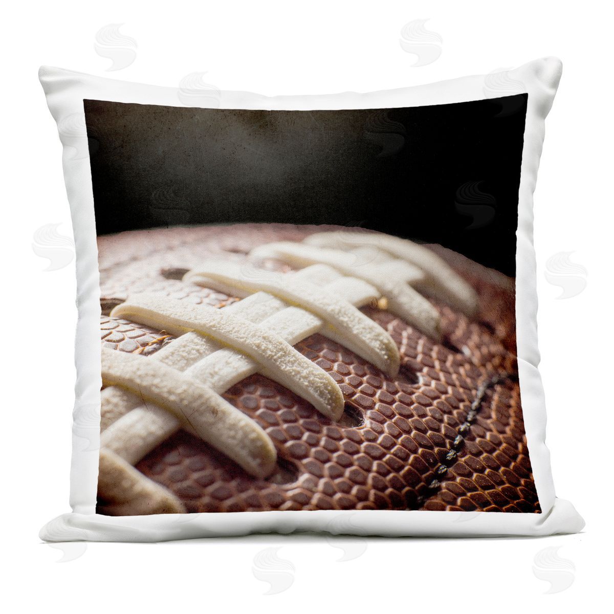 Kim Allen Football Closeup On Black Outdoor Printed Pillow
