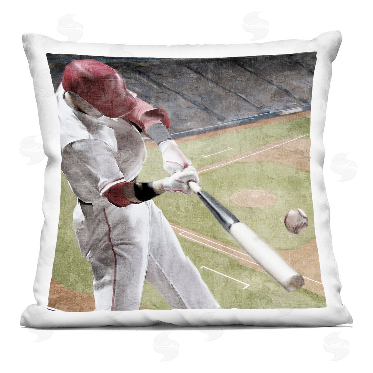 Kim Allen Baseball Swing In Action Indoor Printed Pillow Art