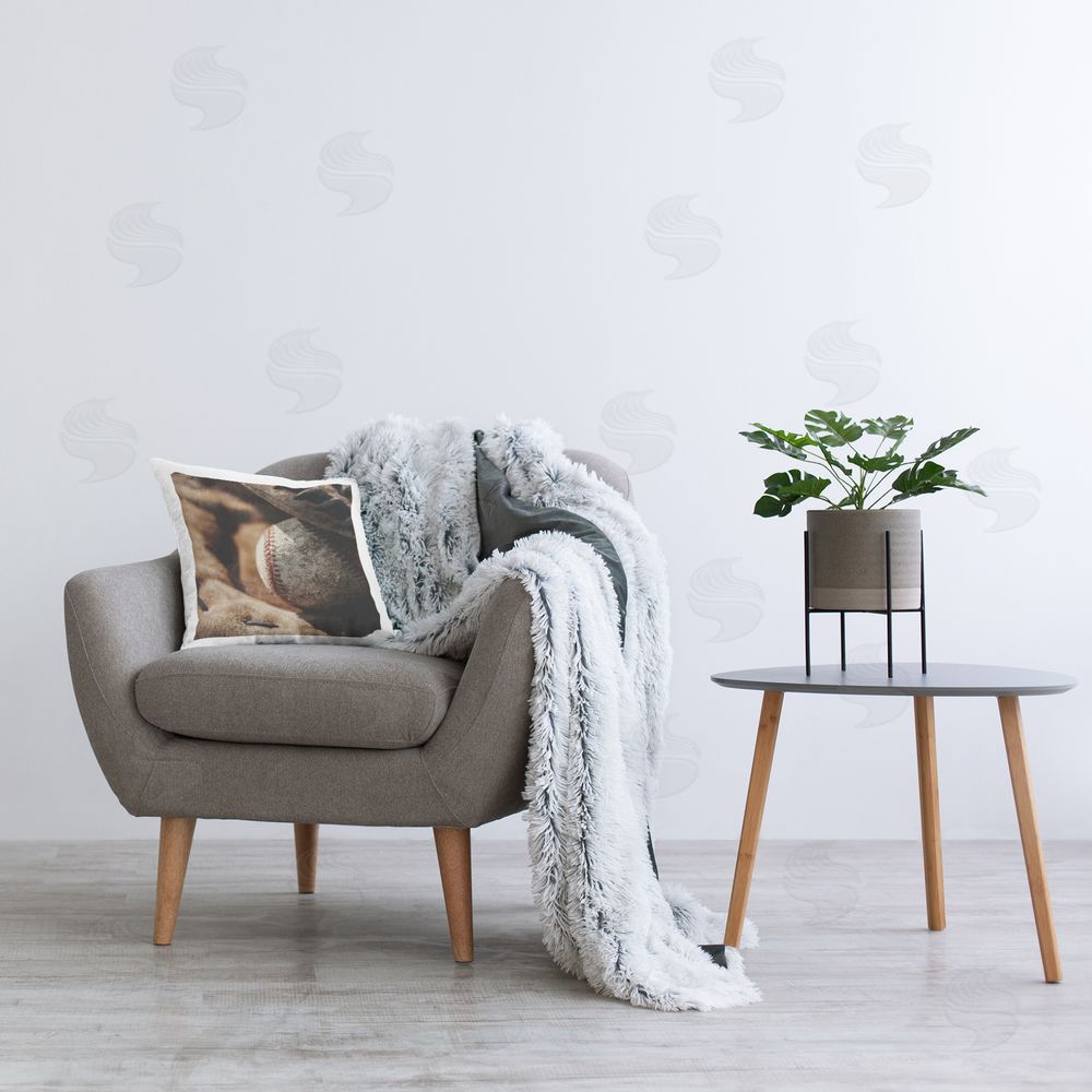 Kim Allen Be The Ball Baseball Indoor Square Pillow on Chair