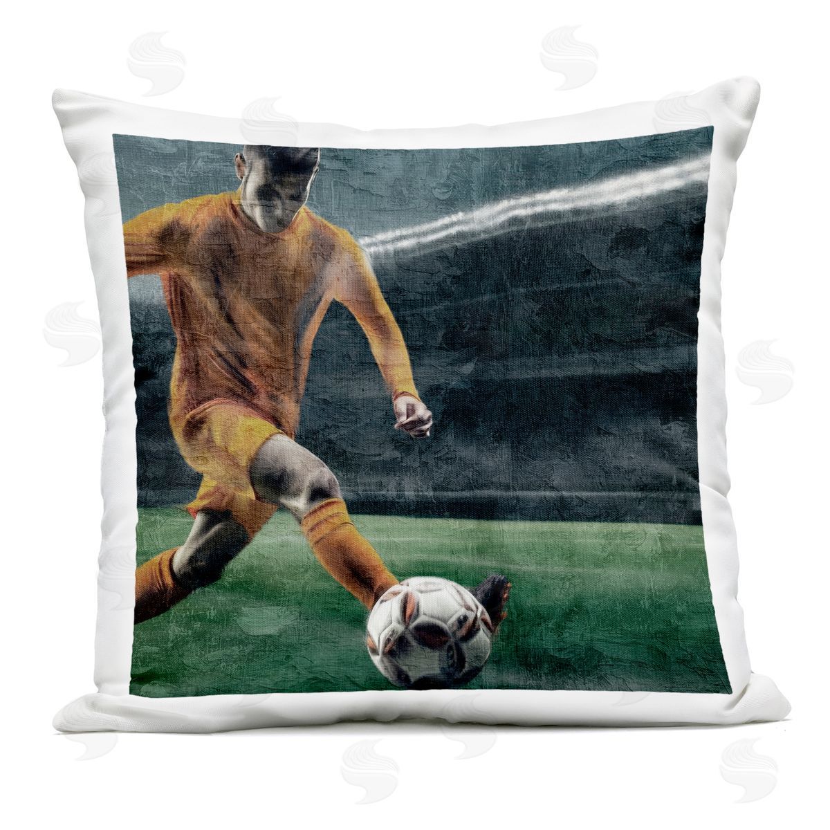 Kim Allen Soccer Kick In Action Outdoor Printed Pillow
